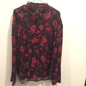 Mens' Floral Button-Down Shirt